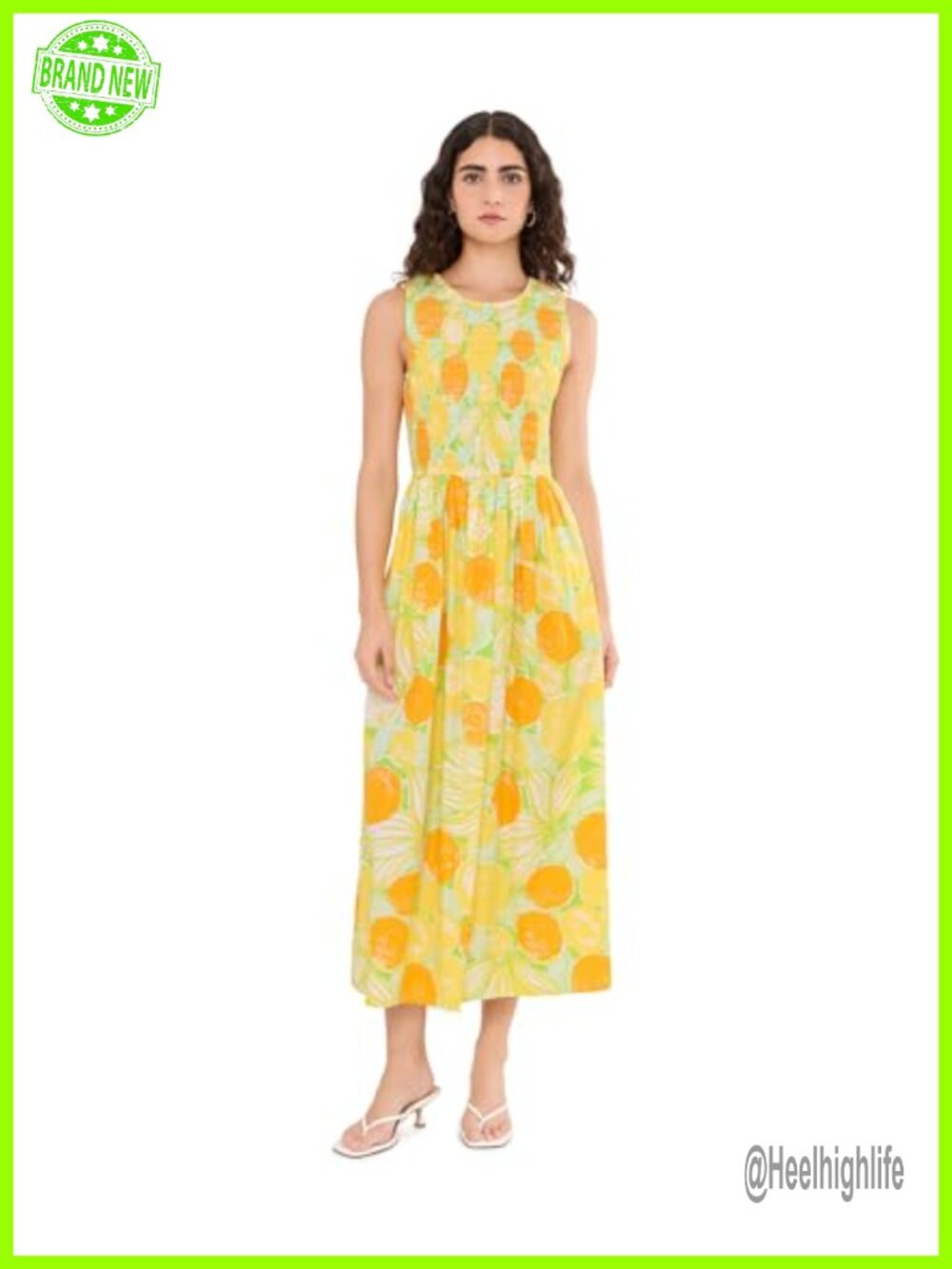 Lilly Pulitzer Daisey Smocked Midi Dress Fit Flare Sleeveless
